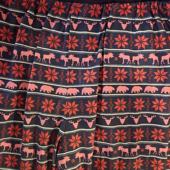 Simply Southern Medium Pajama Pants With Ruffled Bottoms Moose Bear Western Cozy - Picture 3 of 5